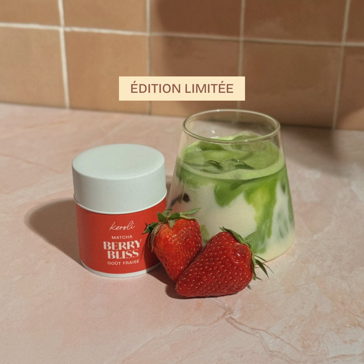 BERRY BLISS - Matcha Saveur Fraise 40g - KEROLI MATCHA